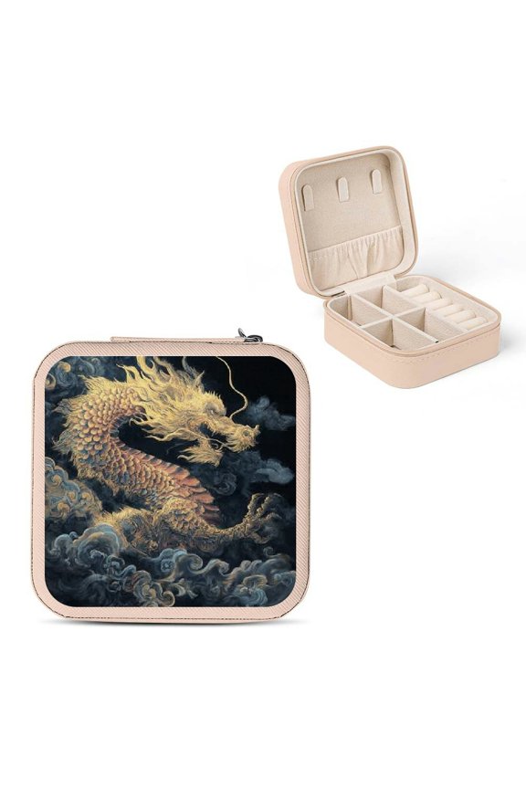 Dragon Cloud Art Jewelry Box for Women - Small Travel Organizer Pink