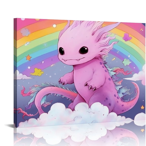 ZFLMY Dragon Cloud Rainbow Canvas Art Modern Prints Wall Decor Ready To Hang Home Art Decor 20x16in
