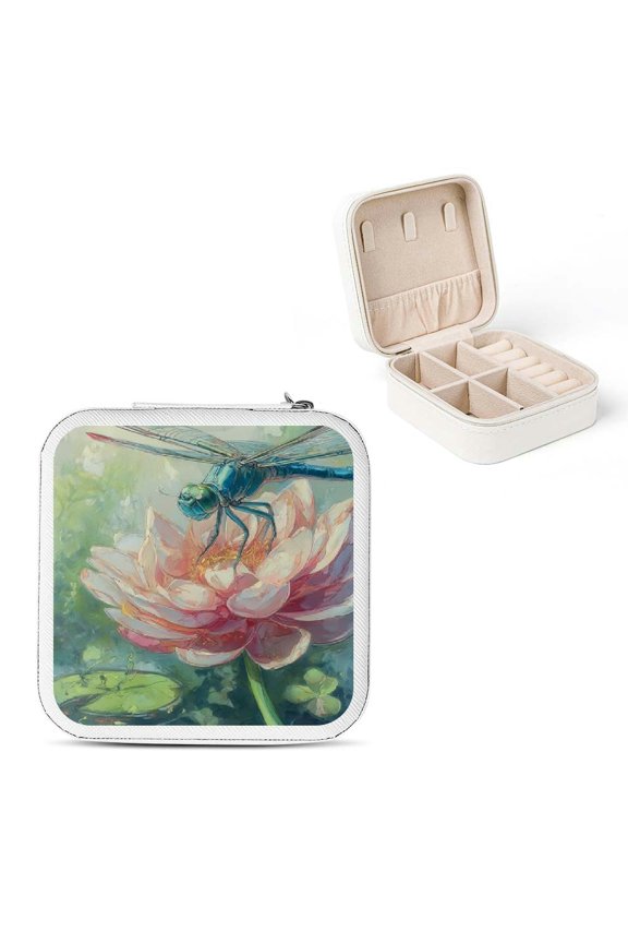 Dragon Flower Mother's Day Jewelry Box Travel Organizer White