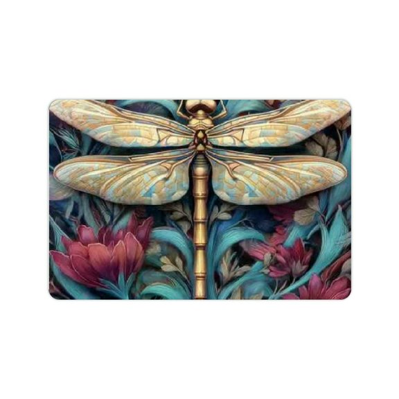 ZFLMY Dragonfly Flowers Quick Drying Bath Rug Mat Eco-Friendly Home 24x16in