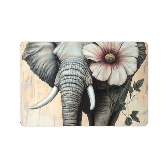 ZFLMY Elephant Flower Tusk Diatom Mud Mats Non-Slip Home Rug 24x16in