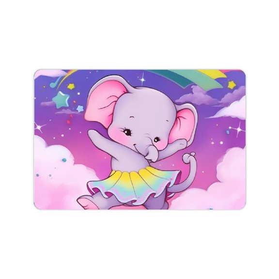 ZFLMY Elephant Flying Rainbow Diatom Mud Mat Non-Slip Home Rug 24x16in