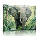 thumbnail image 1 of ZFLMY Elephant Jungle Painting Canvas Wall Art Print On Canvas, Home Decor for Living Room Bedroom Bathroom Office, Ready To Hang 20x16in, 1 of 6