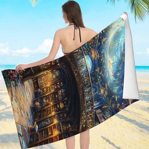 ZFLMY Fantasy Art Large Beach Towels for Travel and Beach, Ultra-Soft Microfiber Machine Washable, Bathroom, Yoga, Camping, Hiking 55.1x27.6in