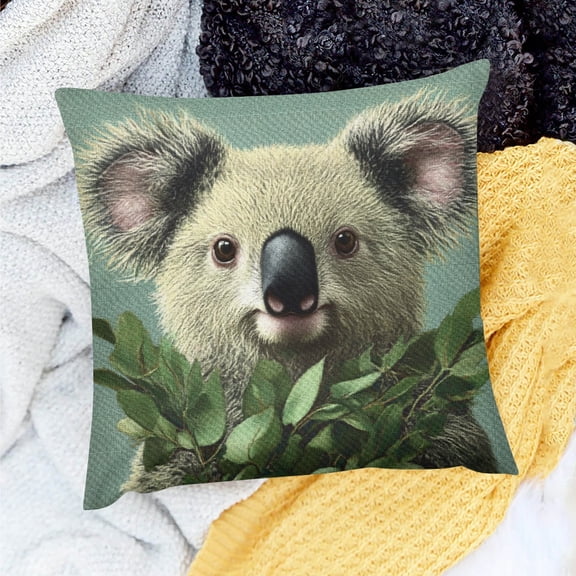 ZFLMY Farmhouse Decor Koala Party Supplies for Home Sofa Couch Linen 100% - Set of 1 Pillow Covers, No Insert - 3 Sizes Available 20x20in