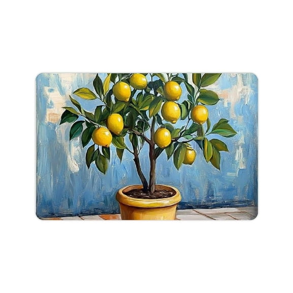 ZFLMY Fast Absorption Diatom Mud Lemons Bath Rug Home Style Drying Mat 24x16in