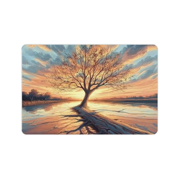 ZFLMY Fast Absorption Sunset Home Diatom Mud Bath Mat Rug with Rubber Backing Technology, Non-Slip, Quick Drying, Easy to Store, Super Water Absorbent, Perfect for Bathroom and Kitchen