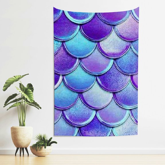 ZFLMY Fish Scale Pattern Tapestry Wall Hanging for Home Decoration 40*60in