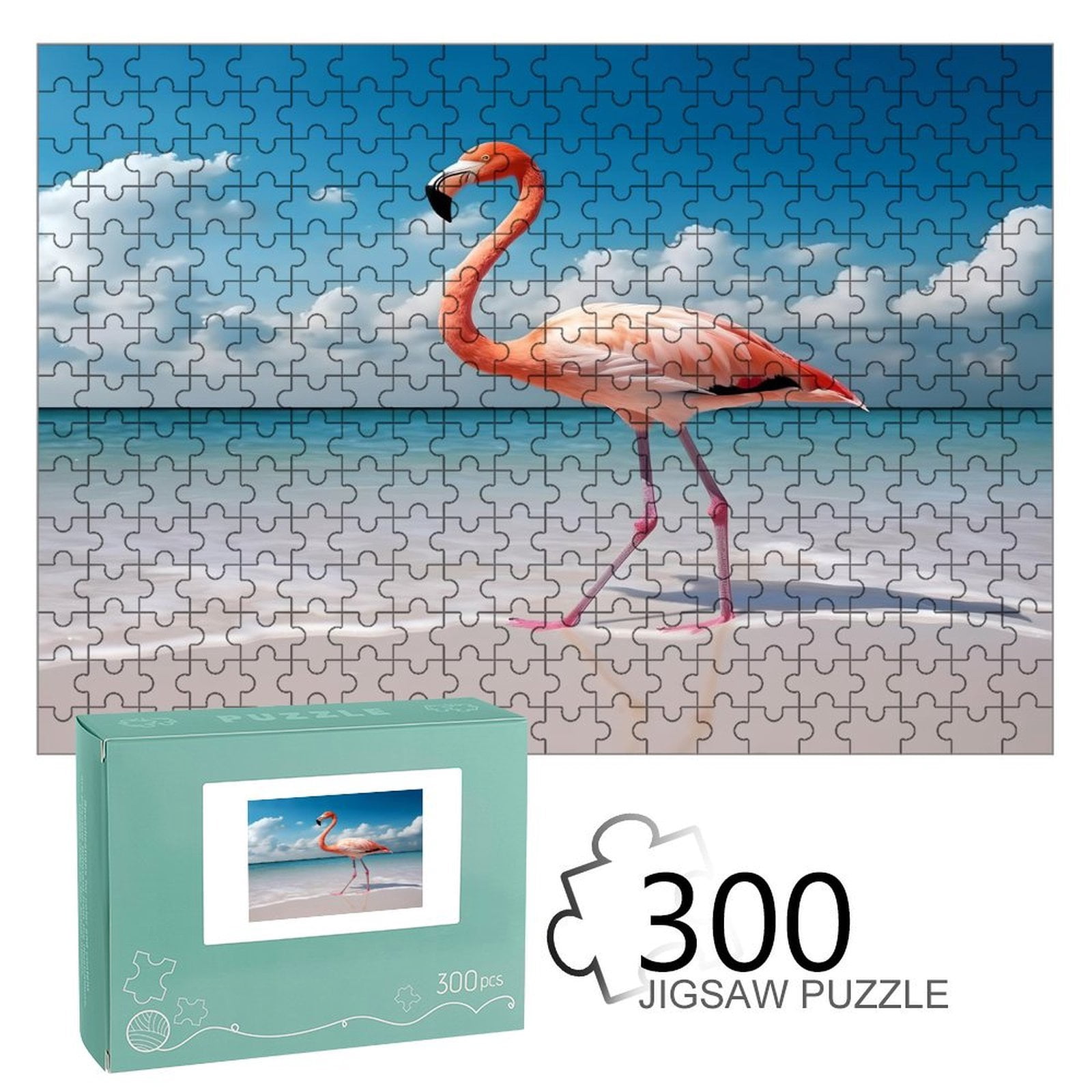 ZFLMY Flamingo Beach Sunset Jigsaw Puzzle for Adults Challenging Game ...