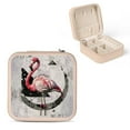 thumbnail image 1 of ZFLMY Flamingo Theme Mini Travel Jewelry Case with Necklace, Ring, Earring Storage, Compact Size and Versatile Design Pink, 1 of 5