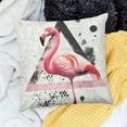 thumbnail image 1 of ZFLMY Flamingo Throw Pillow Cover Cushion Case for Home Sofa Couch Decor, 100% Linen, Outdoor Use, 1 Pack 20x20in, 1 of 5