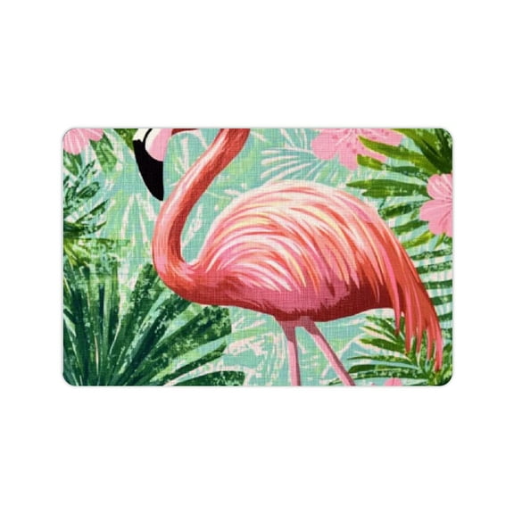 ZFLMY Flamingo Tropical Print Quick Drying Bath Rug Mat 24x16 24x16in