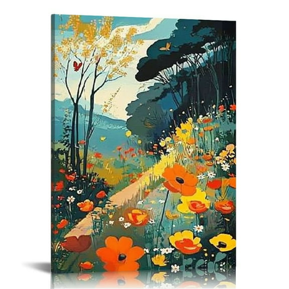 ZFLMY Flower Forest Flower Canvas Wall Art Deco for Bedroom, Living Room, Dormitory, Bathroom 12x16in