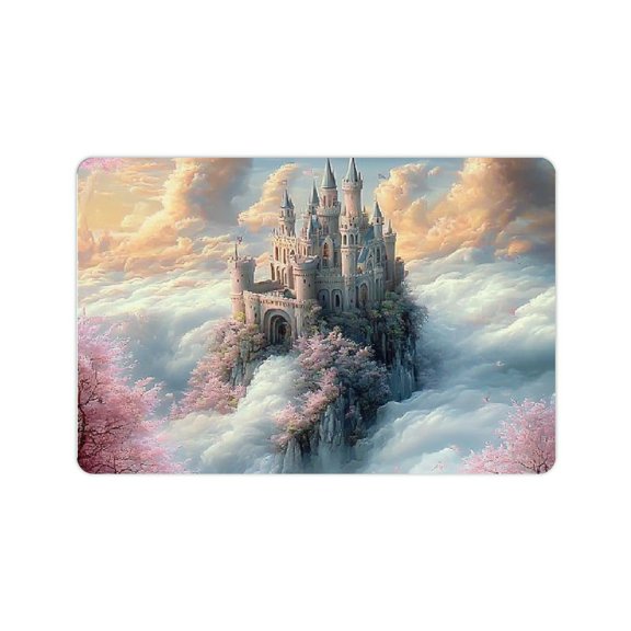 ZFLMY Flowers Clouds Castle Fast Absorption Home Rug Mat 24x16in