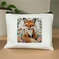 thumbnail image 1 of ZFLMY Flowers Fox Kindness Tote Bag Travel Essentials Ladies Accessories 8 x 7 inches 12 oz Canvas Waterproof Material Linen Zipper Smooth Easy Opening Funny Theme Special Design Perfect Gift White, 1 of 6