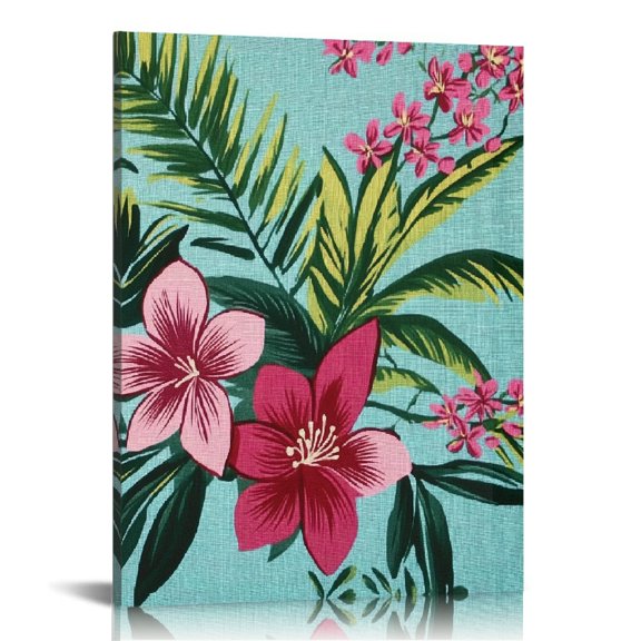 ZFLMY Flowers Leaves Canvas Wall Art Home Decor for Living Room 12x16in