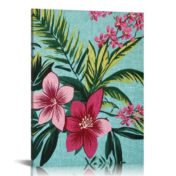 ZFLMY Flowers Leaves Canvas Wall Art Home Decor for Living Room 16x20in