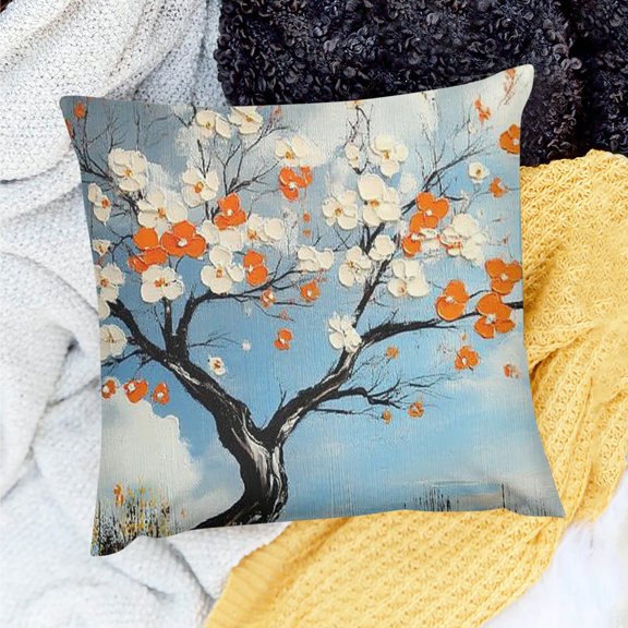 ZFLMY Flowers Sky Theme Party Decor Birthday Gift Indoor Decoration for Home Sofa Couch Linen 100% 20x20in