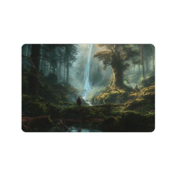 ZFLMY Forest Waterfall Man Diatom Mud Mats Non-Slip Home Rug 24x16in