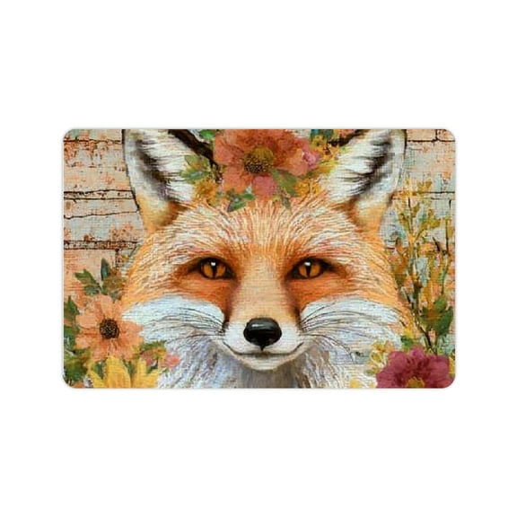 ZFLMY Fox Flowers Brick Wall Diatom Mud Mats Non-Slip Home Fast Absorption 24x16in