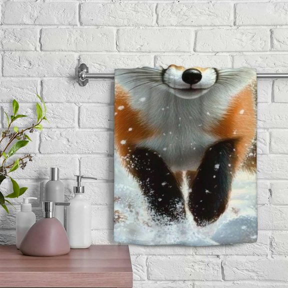 ZFLMY Fox Snow Woods Kitchen Towels Save 100% Polyester Soft Bath Towel Hand Towel for Kitchens Bathrooms Showers 29.5x13.8 inches 29.5x13.8in