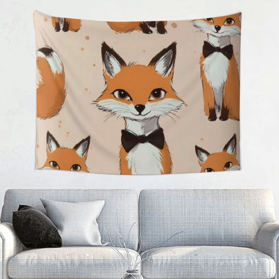ZFLMY Fox Tapestry and Wall Decoration 100% Polyester for Bedroom Living Room Dorm Decorative Wall Hanging 40x30in