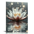 thumbnail image 1 of ZFLMY Framed Elegant and Modern Lotus Flower Canvas Prints Wall Art Zen Meditation Lotus Flower Pictures Paintings Canvas Wall Decor for Living Room Bedroom Wall Decorations Ready to Hang  16x20in, 1 of 5