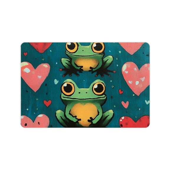 ZFLMY Frog Hearts Eco-Friendly Diatom Mud Mats Non-Slip Home Rug 24x16in