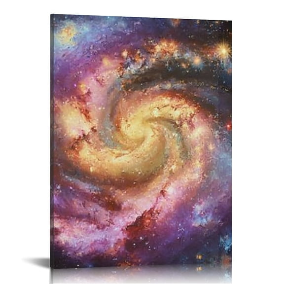 ZFLMY Galaxy Star Space Art Canvas Wall Art Ready to Hang Home Decor Living Room Bathroom Bedroom Office 12x16in