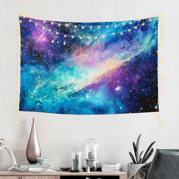 ZFLMY Galaxy Stars Space Art Polyester Tapestry Home Wall Decor for Bedroom Living Room Dorm, Decorative Wall Hanging, Various Sizes Available 60x40in