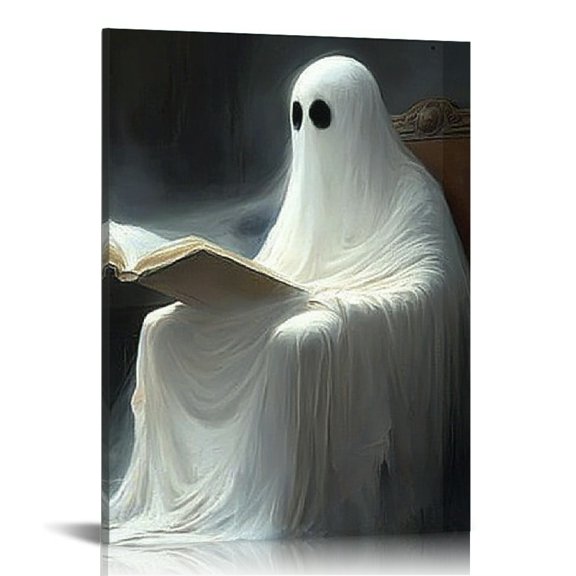 ZFLMY Ghost Haunting Wall Decor for Bedroom Kitchen Halloween Canvas Print Art Modern Home Decor Living Room Bathroom Office 12x16in
