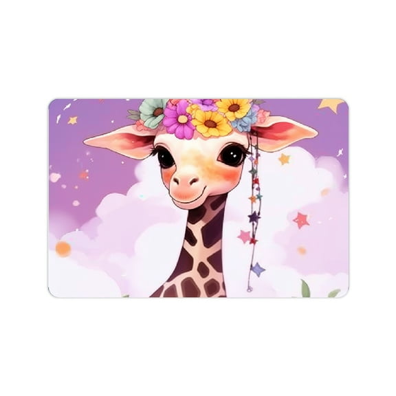 ZFLMY Giraffe Flower Crown Rainbow Diatom Mud Bath Mat Non-Slip 24x16in