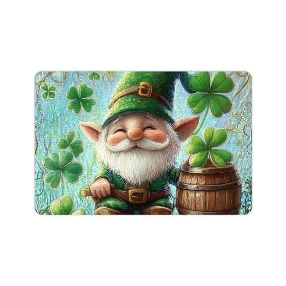 ZFLMY Gnome Beer Barrel Clovers Diatom Mud Non-Slip Bath Mat 24x16in