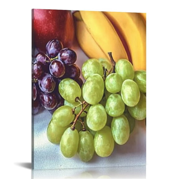 ZFLMY Grapes Canvas Wall Art Decor for Home Living Room Bedroom Office, Ready to Hang Kitchen Pictures, Ideal Gift for Various Occasions, Office and Home Decor 12x16in