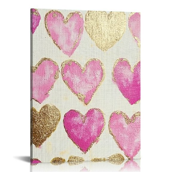 ZFLMY Heart Pattern Wall Decor Modern Canvas Prints for Home Living Room Bedroom Office, Perfect Gift Idea for Various Occasions 12x16in