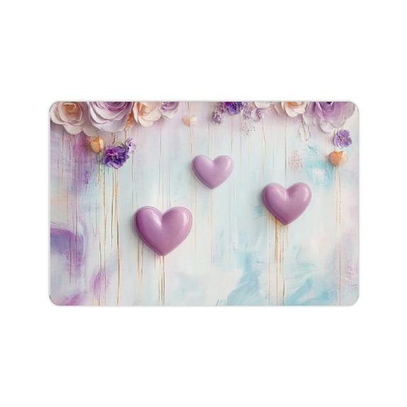 ZFLMY Hearts Flowers Pastel Diatom Mud Mats Non-Slip Home Rug 24x16in