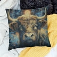 thumbnail image 1 of ZFLMY Highland Cow Cushion Cover Western  Decorative Pillow Cover Exotic Moon Throw Pillow Cover Watercolor Galaxy Pillow Cover Wild Farm Animal Sofa Home Decor 18x18in, 1 of 5