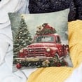 thumbnail image 1 of ZFLMY Home Decor Throw Pillows Cover Dog Christmas Tree Red Truck Square Cushion Cover for Home Sofa Couch Linen 100% 20x20in, 1 of 5