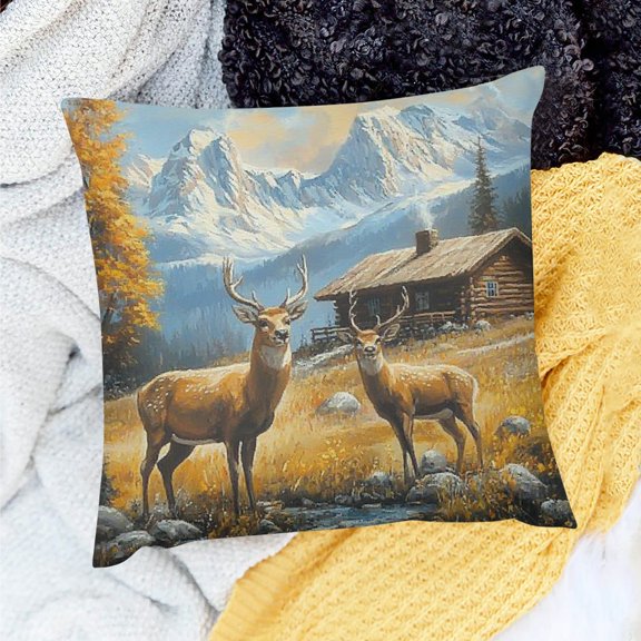 ZFLMY Home Decor Throw Pillows Cover Mountain Theme Indoor Decoration for Home Sofa Couch Linen 100% - Set of 1 Pillow Covers 20x20in