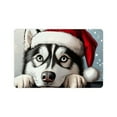thumbnail image 1 of ZFLMY Husky Dog Santa Hat Diatom Mud Mat Non-Slip Christmas Home 24x16in, 1 of 5