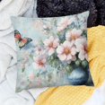 thumbnail image 1 of ZFLMY Indoor Decorative Flowers Butterfly Pillow Case for Sofa Couch 20x20in, 1 of 5