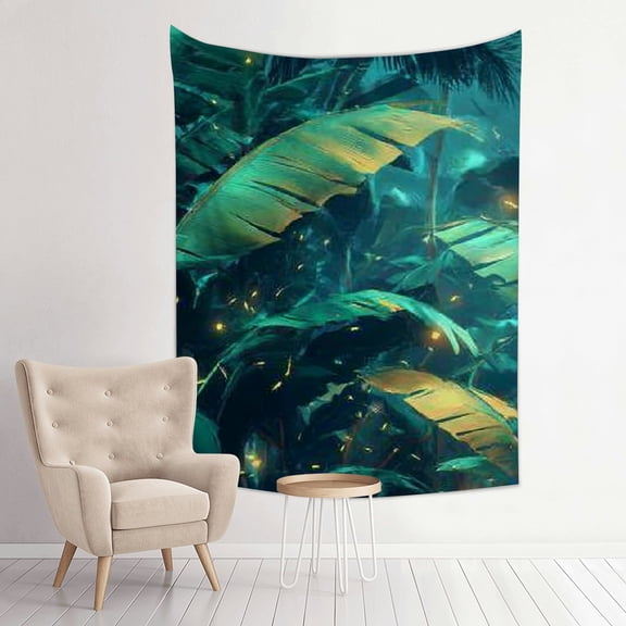 ZFLMY Jungle Firefly Leaves Tapestry Wall Hanging Home Decor 30*40in