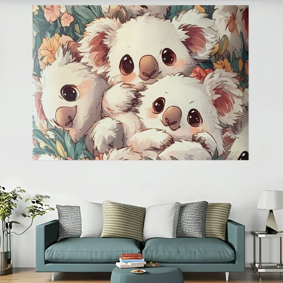 ZFLMY Koalas Case Bed Sheet 100% Polyester Home Wall Tapestry Art for Living Room Bedroom Dorm Decoration 60x40in