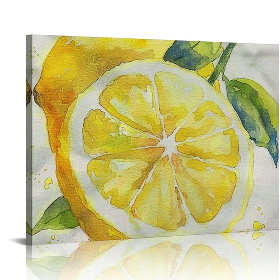 ZFLMY Lemon Slice Canvas Print Wall Decorations Modern Art for Home Bathroom Ready To Hang Room Decor 20x16in