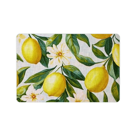 ZFLMY Lemons Flowers Diatom Mud Mats Non-Slip Home Bath Rug 24x16in