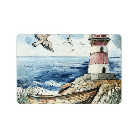 ZFLMY Lighthouse Boat Bird Diatom Mud Mats Non-Slip Home Fast Absorption 24x16in