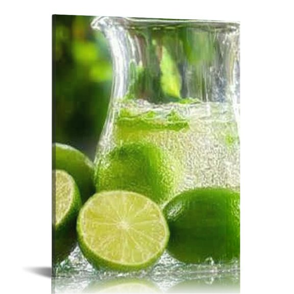 ZFLMY Limes Pitcher Water Modern Canvas Prints Wall Art Decor for Home Living Room Bedroom Office, Perfect Gift Idea for Holidays 16x20in