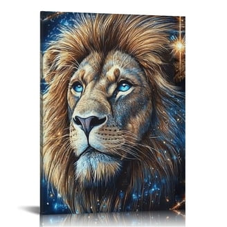 Tableau Lion Majestueux En 1 à 5 Pièces - Impression Sur Toile Déco Murale Animale