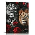 thumbnail image 1 of ZFLMY Lions Leopard Roses Art Modern Canvas Prints Wall Art Home Decor Living Room Bathroom Bedroom Office 12x16/16x20 inches 12x16in, 1 of 5