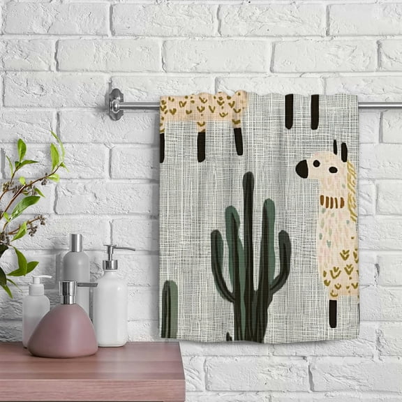 ZFLMY Llamas Cactuses Pattern Absorbent Hand Towels 100% Polyester Funny Kitchen Towels for Bathroom Hotel Gym and Spa 29.5x13.8 Inches 29.5x13.8in